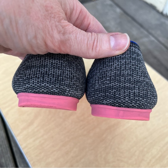 Rothy’s Grey Birdseye Pink Sole Round Toe Flats Sz 6 - Picture 15 of 15